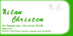 milan christen business card